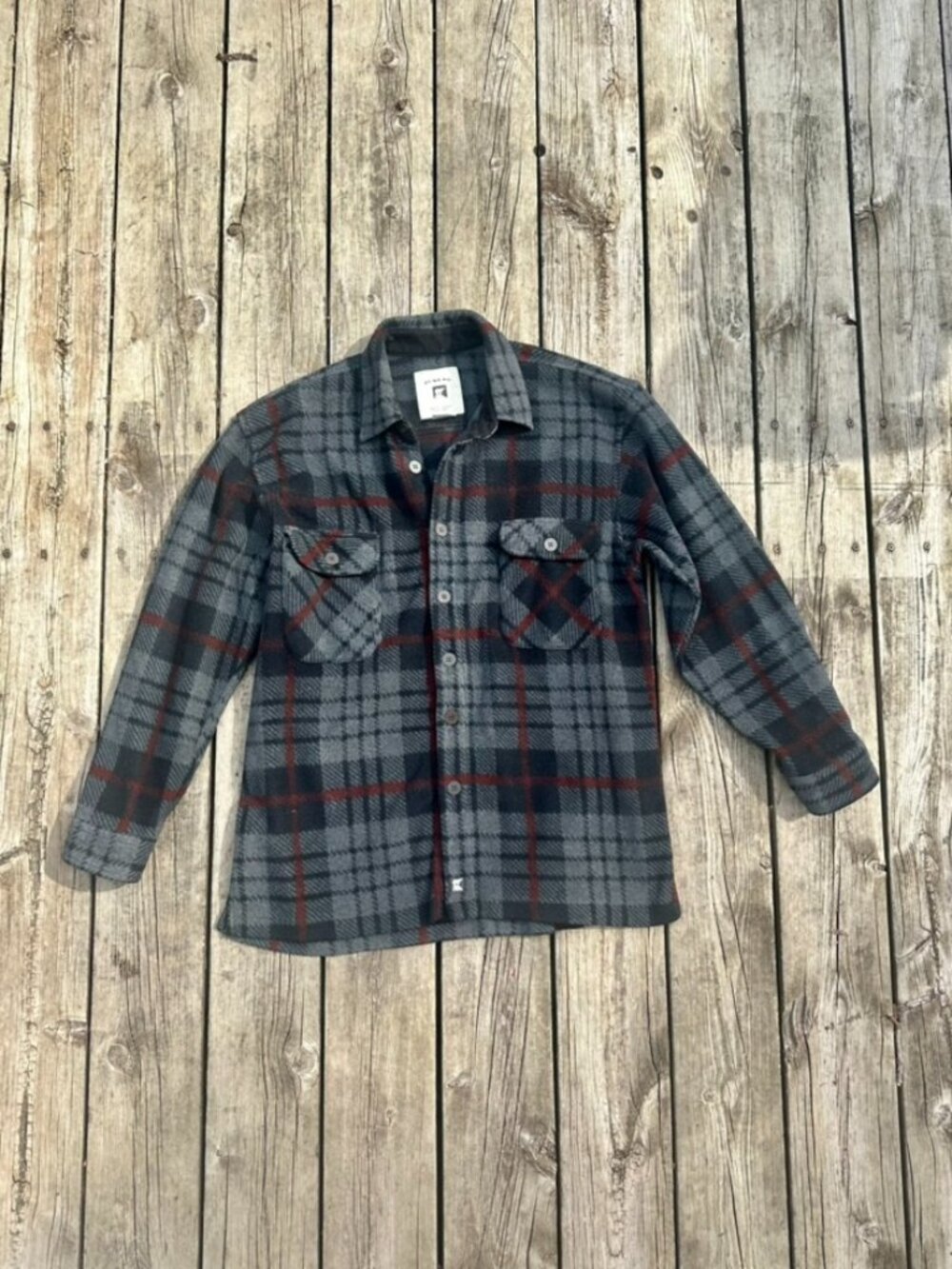 Fleece button down shirt flannel